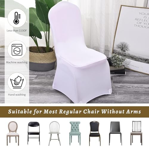 50 Pcs White Washable Removable Chair Covers for Weddings