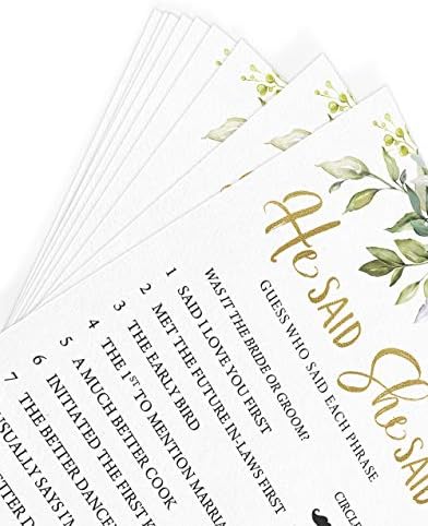 Printed Party Bridal Shower Games with Trivia for 50 Guests
