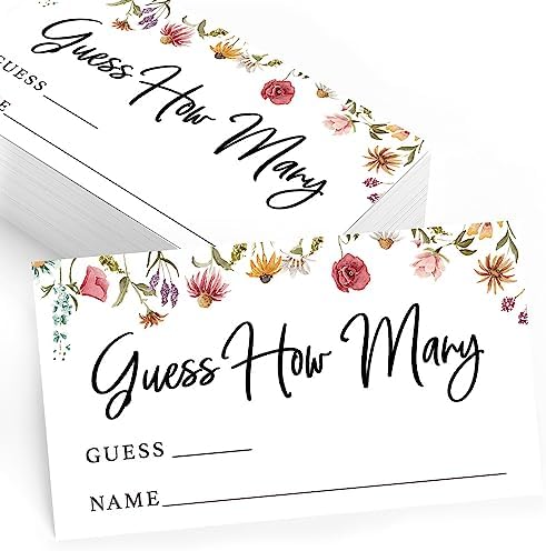 Printed Party Candy Jar Game Set of 50 Wildflower Theme