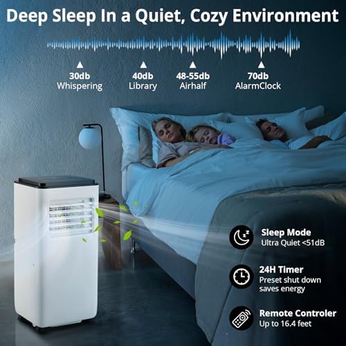 AutoSteelix 10000 BTU Portable AC Unit 350 Sq Ft Cool Fan Dehumidifier