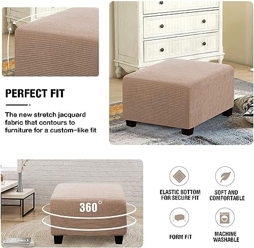 Wcxixo 2 Piece Ottoman Slipcover Set for Stools and Footrests