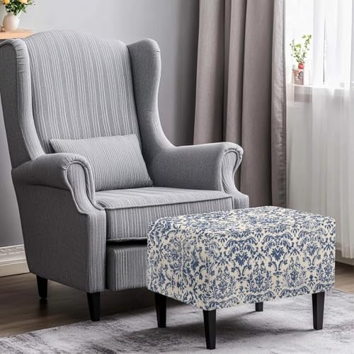 Retro Pattern Large Ottoman Slipcover Footstool Cover