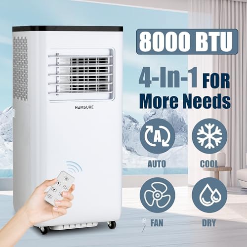PhiloDeco 8000 BTU Portable Air Conditioner 150 Sq Ft