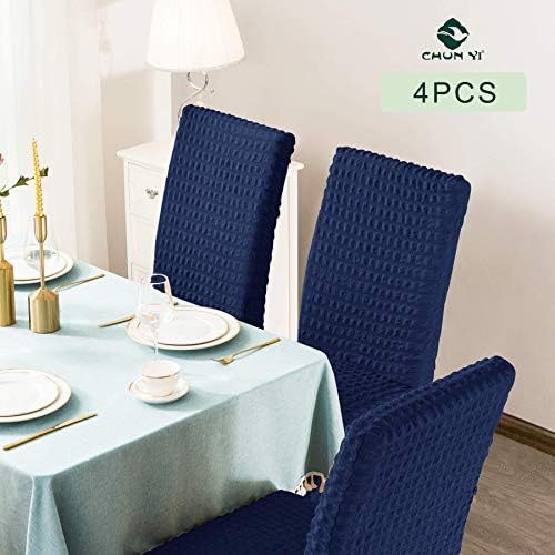 CHUN YI Dining Chair Covers Set of 4 Navy