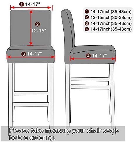 Lellen 4 Pack Stretch Chair Slipcover - Grey Floral Pattern