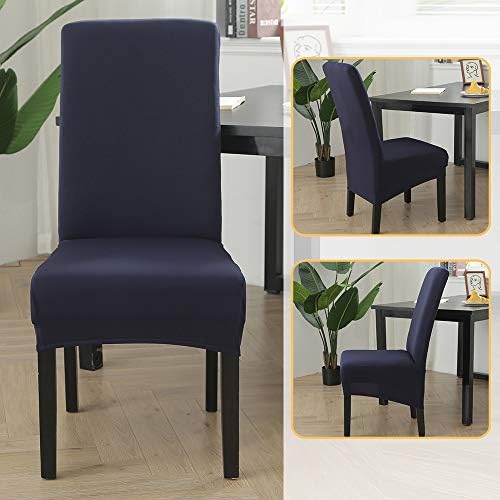 Stretch Dining Chair Slipcovers Navy 4 Pack