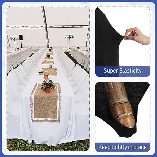 Macarrie 100 Pcs Spandex Chair Covers Black 1