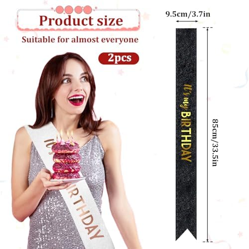 2 Pcs Its My Birthday Sash for Women