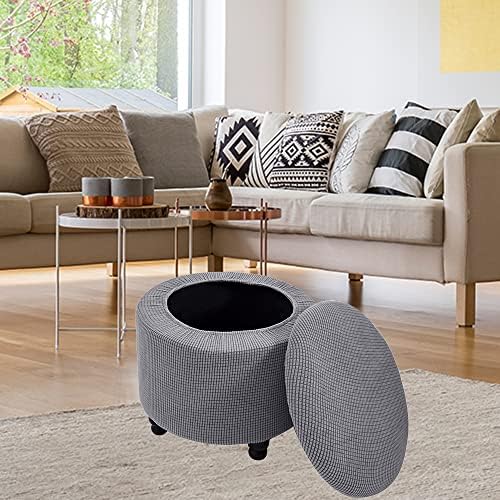 XMNTG Grey Stretch Stool Cover with Elastic Bottom