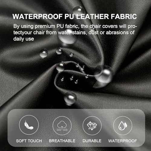 HAOYONG Waterproof Dining Chair Seat Covers Set of 4 1
