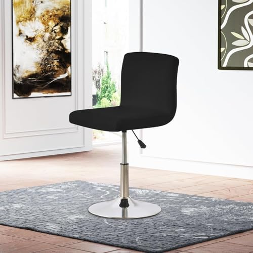 2PCS Bar Stool Slipcovers with Backrest Cover Black