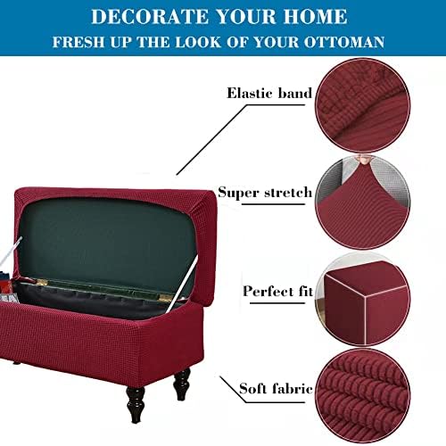 HFCNMY Rectangle Storage Bench Cover - Red Small