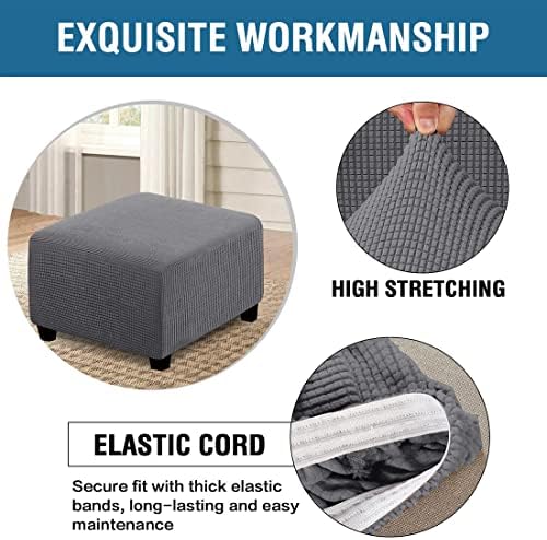 Vctops Super Stretch Soft Ottoman Cover with Elastic Bands