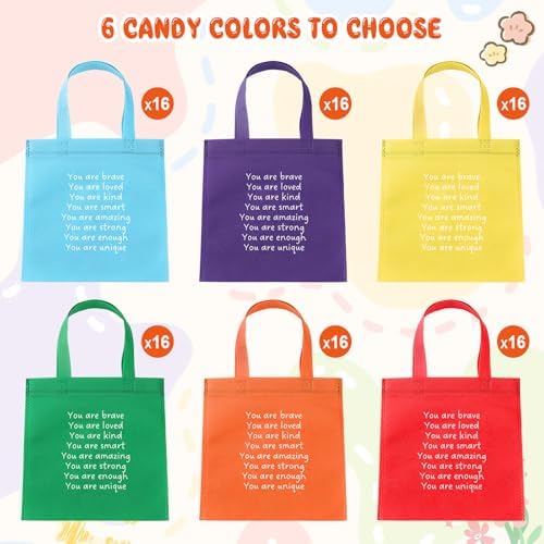 Coume 96 Sets Reusable Gift Tote Bags for School Supplies