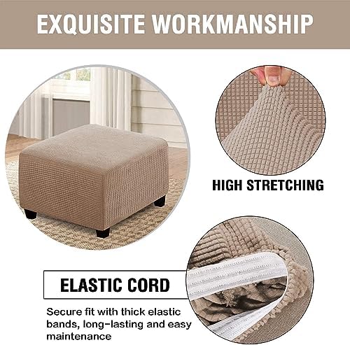 Wcxixo 2 Piece Ottoman Slipcover Set for Stools and Footrests