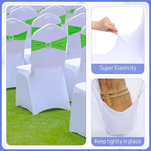 Macarrie 45 Pcs White Chair Covers for Weddings