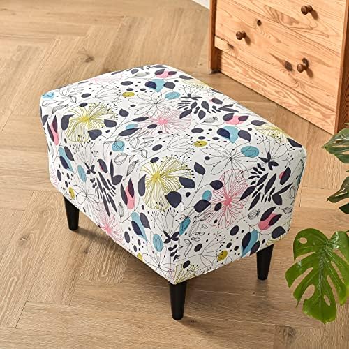 YOPOIY Rectangular Ottoman Cover with Stretch Spandex - 13 x 13