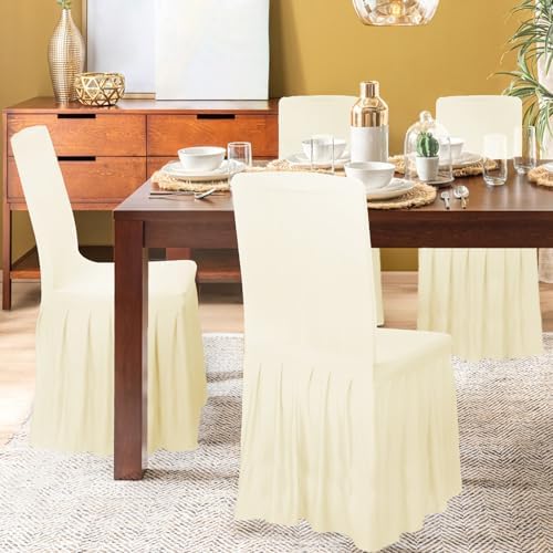 2pcs Chair Covers Stretch Parsons Skirt for Hotel Ceremony and Home