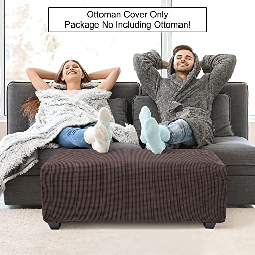PiccoCasa High Stretch Ottoman Cover with Elastic Bottom