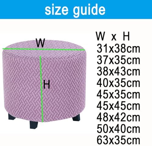 Custom Round Ottoman Stool Cover with Velvet Fabric 31-63cm