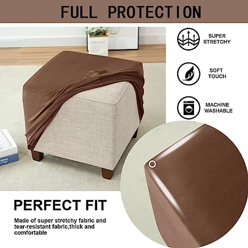 Velvet Stool Cover for Small Storage Ottoman