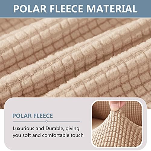 7 Piece Stretch Sofa Covers Khaki Jacquard