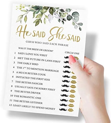 Printed Party Bridal Shower Games with Trivia for 50 Guests