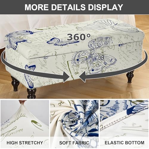 Eco-Ancheng Rectangle Ottoman Slipcover for Living Room