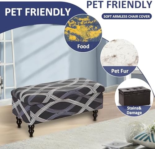 Storage Ottoman Bench Slipcover Set - 3 Sizes