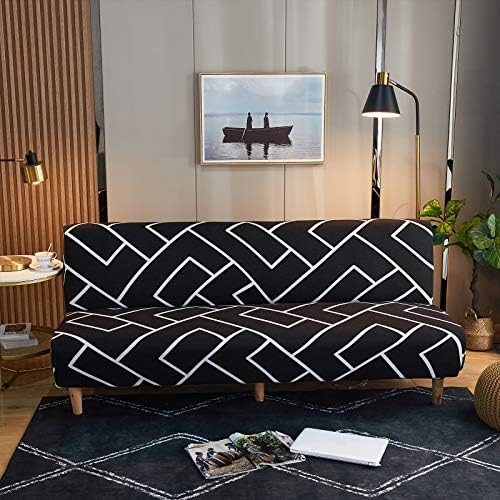 MIFXIN Sofa Bed Cover for Armless Sofa Elastic Stretch Printed
