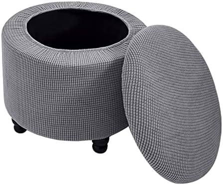 XMNTG Grey Stretch Stool Cover with Elastic Bottom