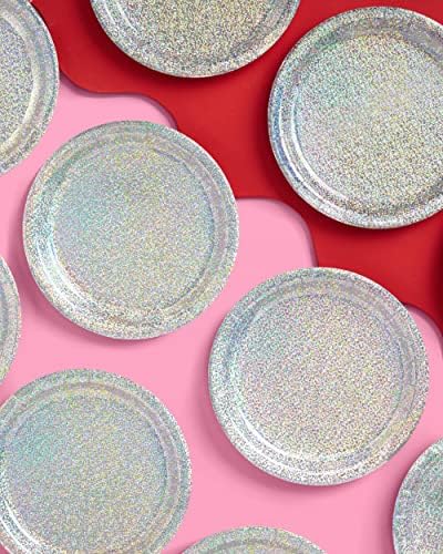 Xo Fetti Holographic Foil Plates 25 Pack