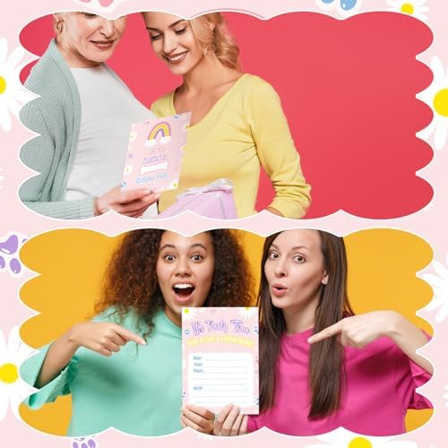 Marspark 30 Pack Birthday Invitations with Envelope and Stickers