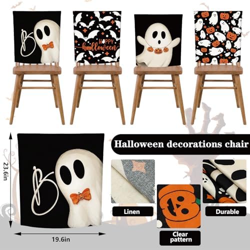 4 Halloween Chair Covers for Dining Chairs