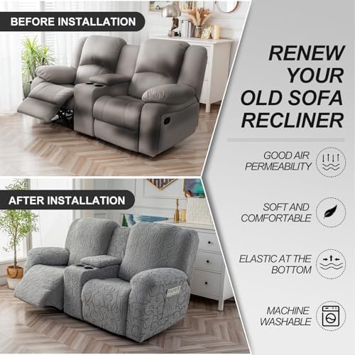 YUEANG Recliner Loveseat Cover with Center Console 1