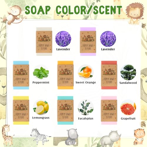 24 Pcs Woodland Baby Shower Soap Favors With Labels