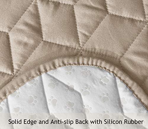 Ameritex Loveseat Cover Water Resistant Quilted Furniture Protector with Back Nonslip Paws