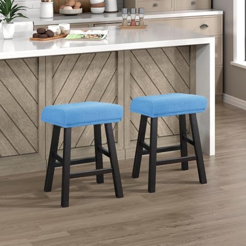 Bar Stool Covers Set of 2 Black Stretch Slipcover