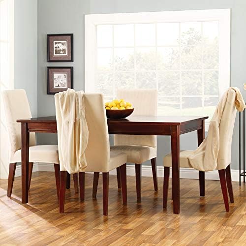 SureFit Stretch Pinstripe Dining Chair Slipcover Cream