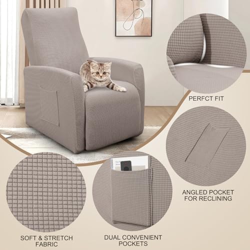 SearchI Recliner Slipcover 4 Piece Taupe