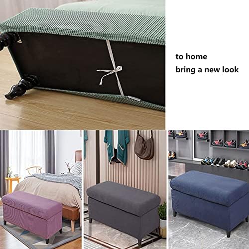 Jacquard Stretch Folding Ottoman Cover with Lid