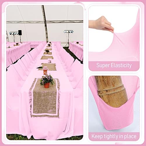 60 Pcs Pink Chair Covers for Weddings and Parties