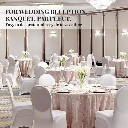 BIGTONE 50 Pcs Beige Chair Covers for Weddings and Events