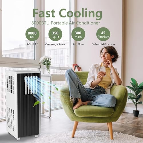 GAOMON 8000 BTU Portable Air Conditioner with Dehumidifier and Fan