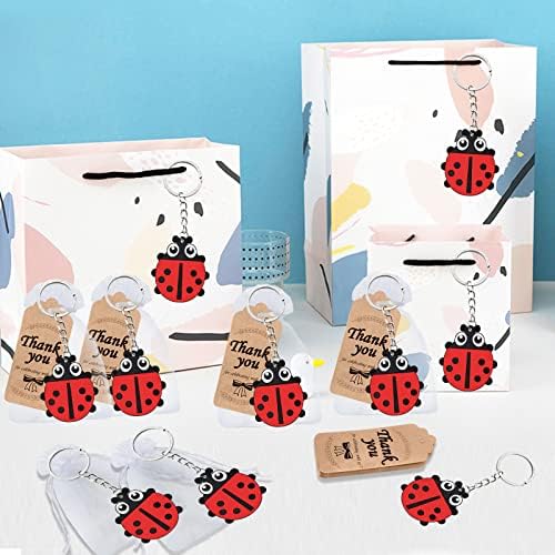 24 Pack Ladybug Keyring Party Favor for Kids