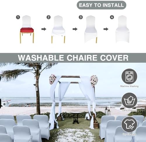 100 PCS White Folding Chair Covers for Events 1
