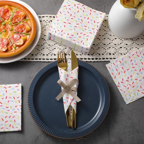 100 Pcs Sprinkles Napkins 2 Ply Disposable for Baby Shower Birthday Party