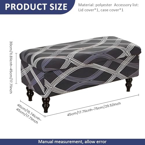 Storage Ottoman Bench Slipcover Set - 3 Sizes