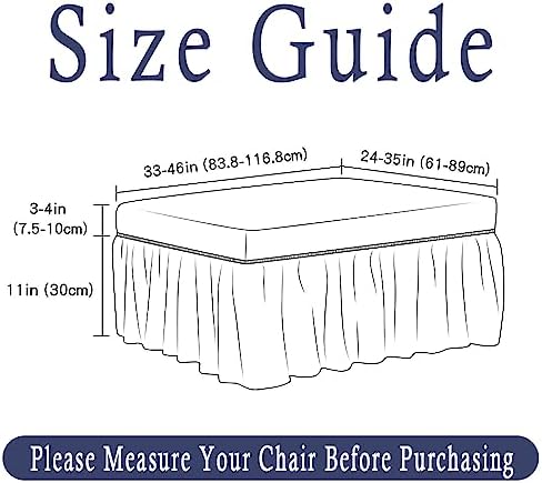 NIDITW Stretch Blue Seersucker Ottoman Cover with Skirt