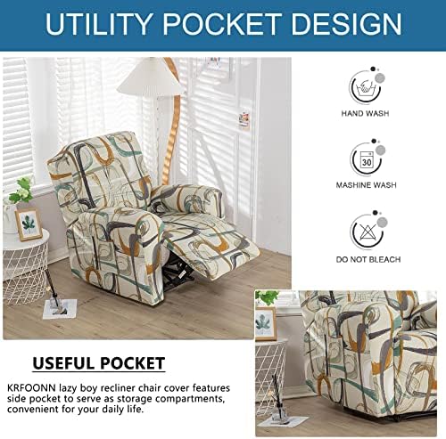 KRFOONN Stretch Recliner Slipcover 4-Piece Living Room Cover